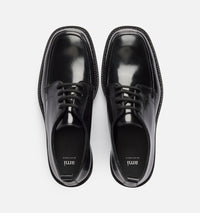Derbies à bouts carrés en cuir - Black