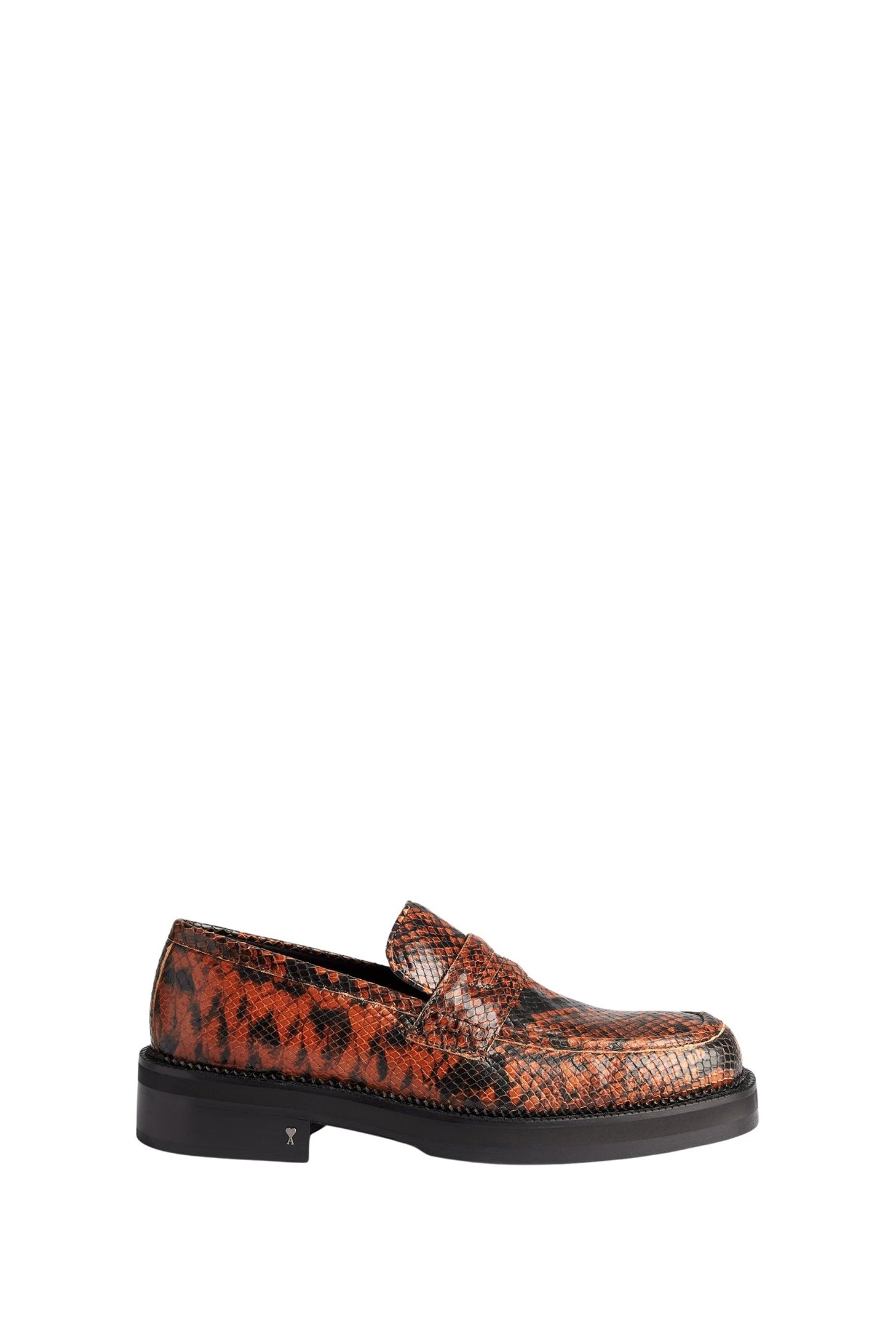 Mocassins à bouts carrés en cuir - Cognac