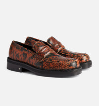 Mocassins à bouts carrés en cuir - Cognac