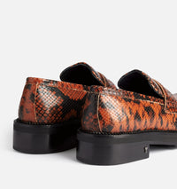Mocassins à bouts carrés en cuir - Cognac