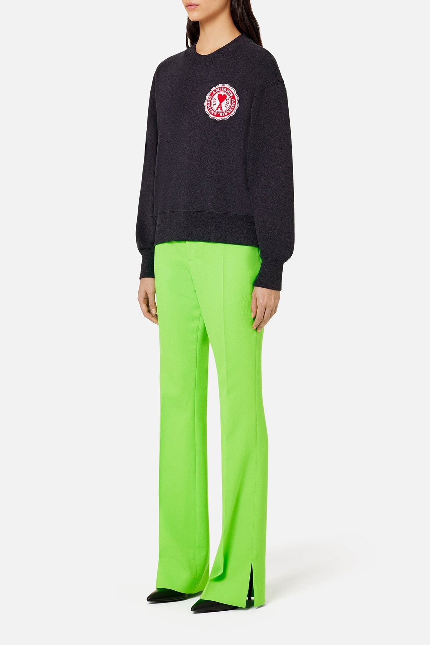 Sweatshirt Ami de Cœur avec patch - Anthracite