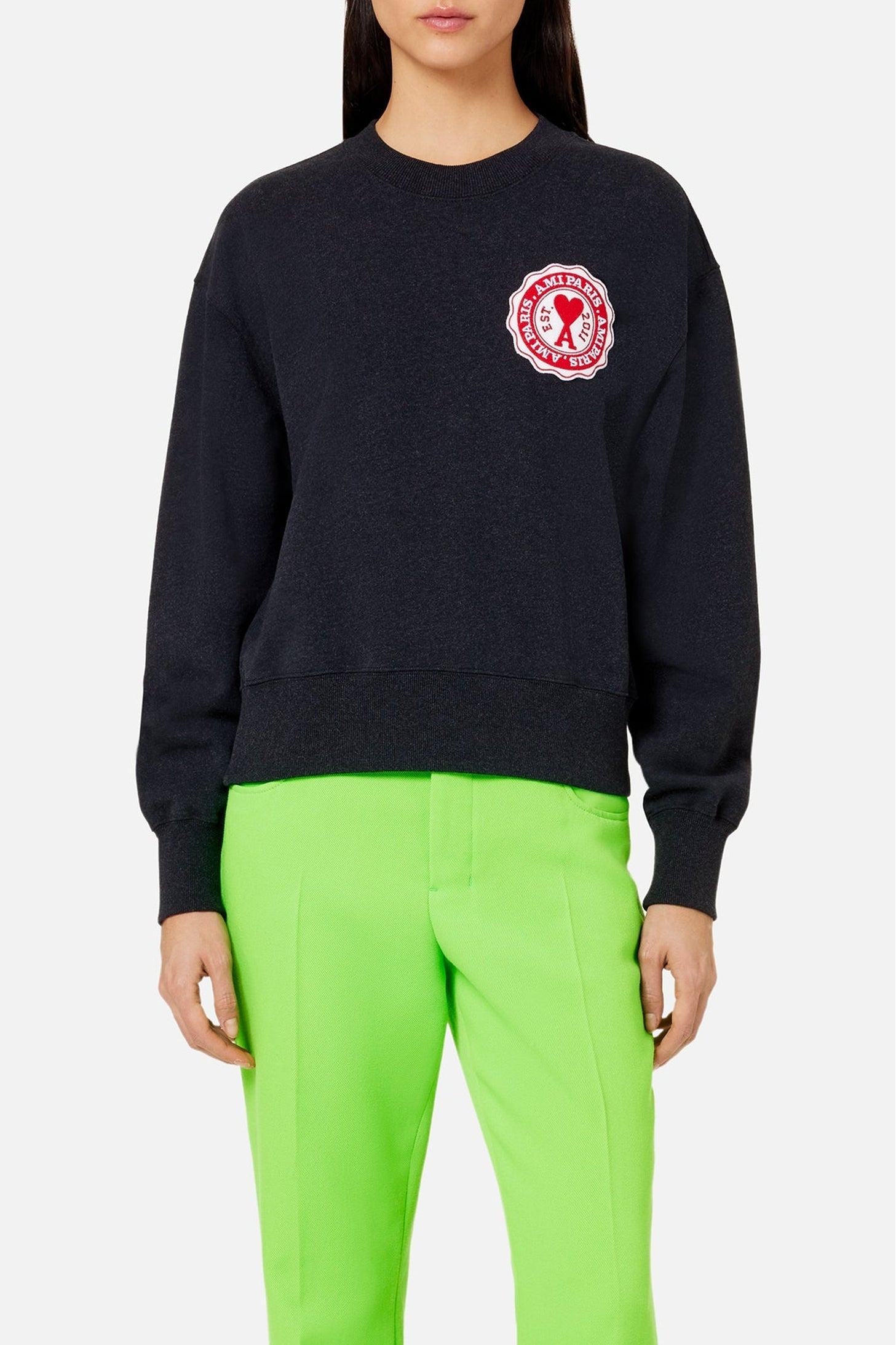 Sweatshirt Ami de Cœur avec patch - Anthracite