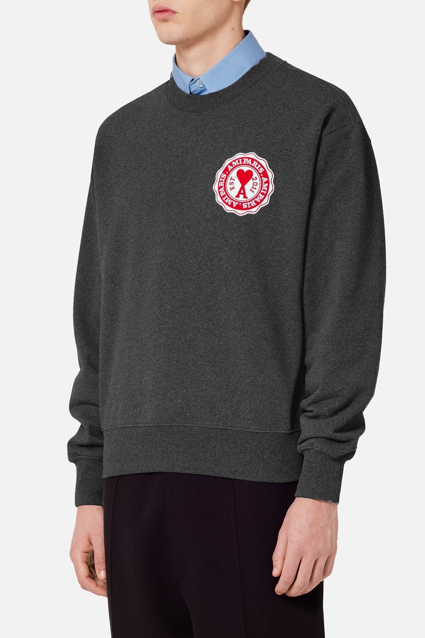 Sweatshirt Ami de Cœur avec patch - Heather Grey