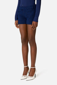 Short ajusté et texturé en laine - Nautic Blue