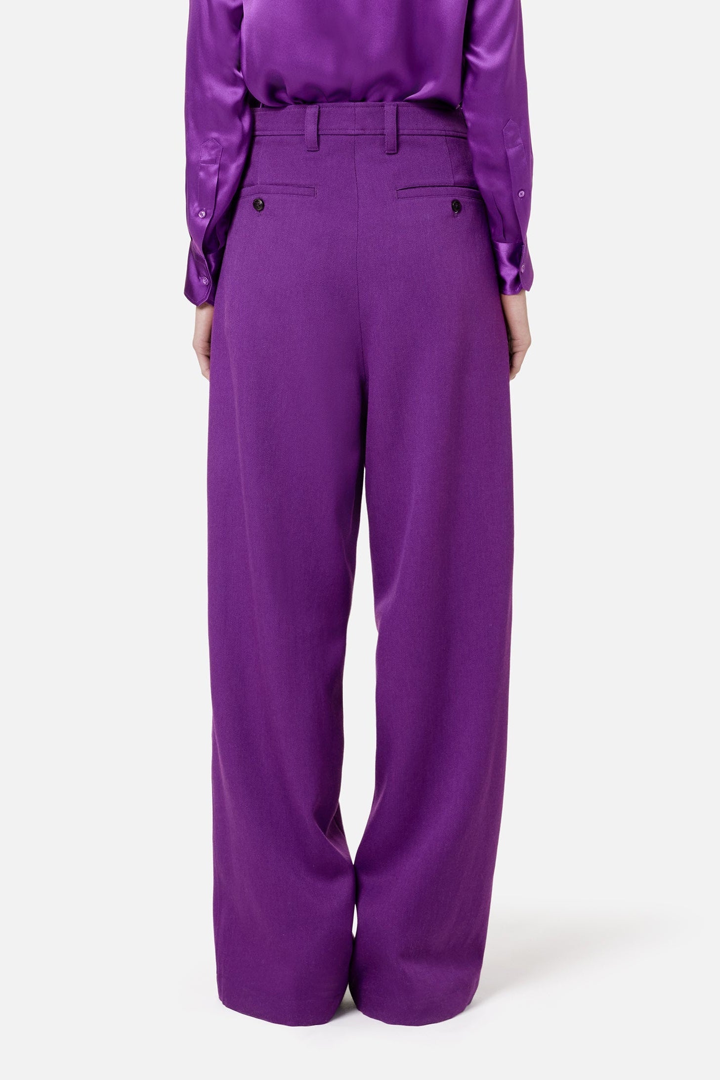 Pantalon large en laine - Purple