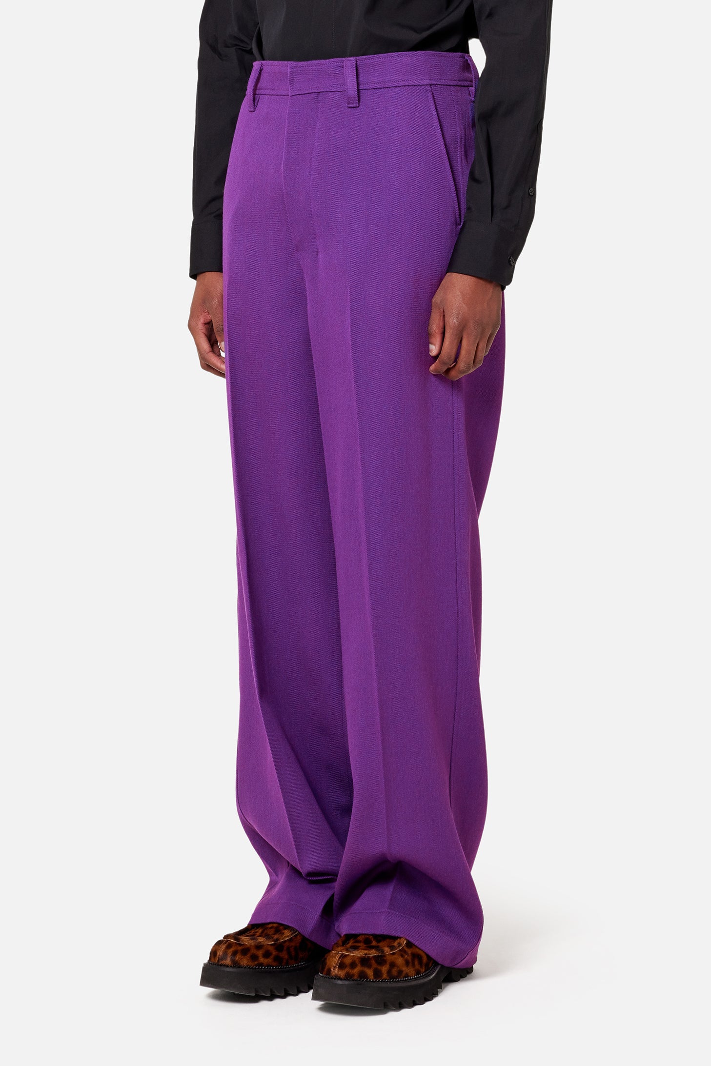 Pantalon large en laine - Purple