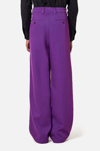 Pantalon large en laine - Purple