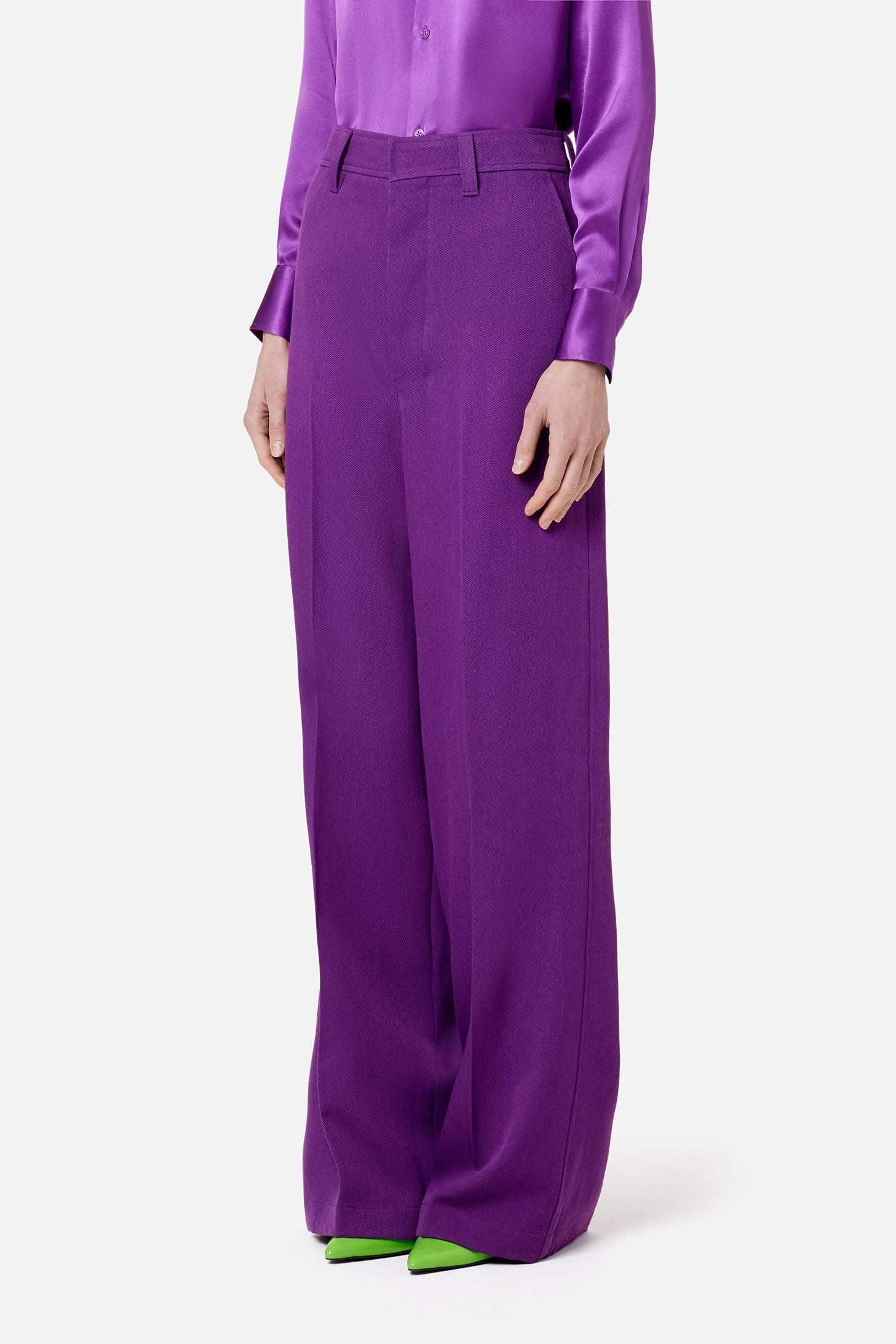 Pantalon large en laine - Purple