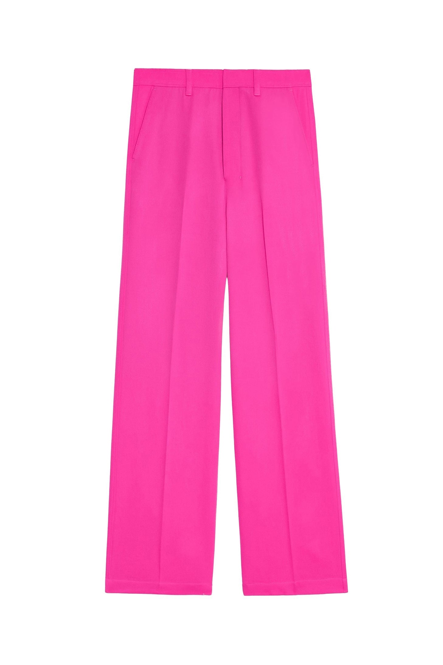 Pantalon large en laine - Fuchsia