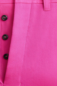 Pantalon large en laine - Fuchsia