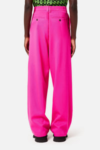 Pantalon large en laine - Fuchsia