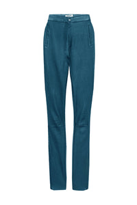 Bayane stretch leather trousers - Petrole