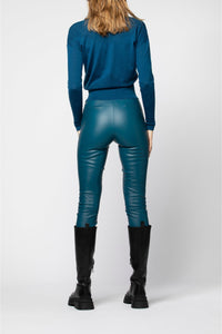 Bayane stretch leather trousers - Petrole