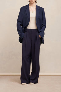 Blazer à boutons en laine mélangée - Night Blue