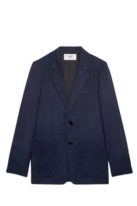 Blazer à boutons en laine mélangée - Night Blue