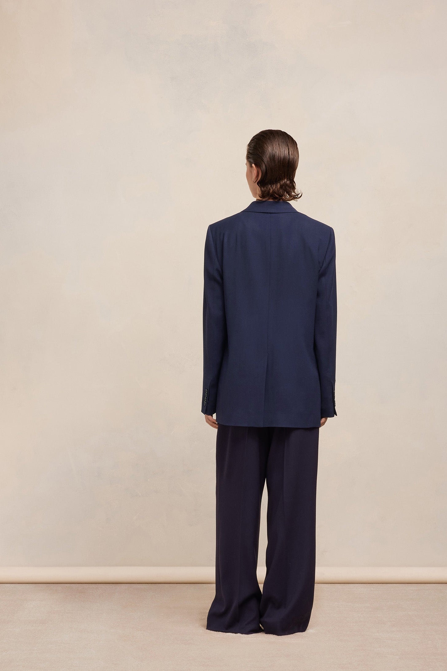 Blazer à boutons en laine mélangée - Night Blue