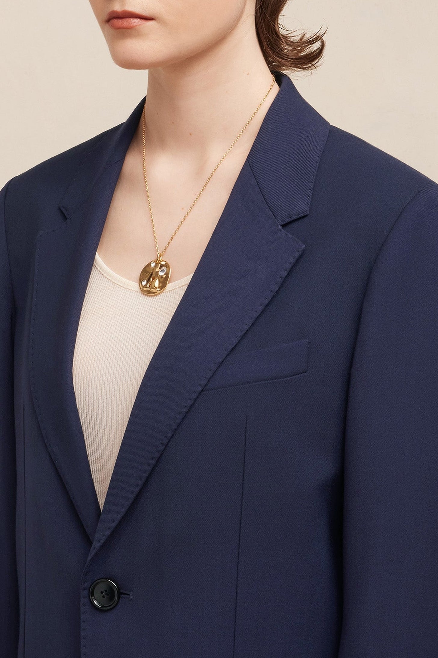 Blazer à boutons en laine mélangée - Night Blue