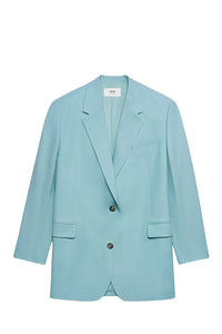 Blazer oversize à boutons en laine - Aquamarine