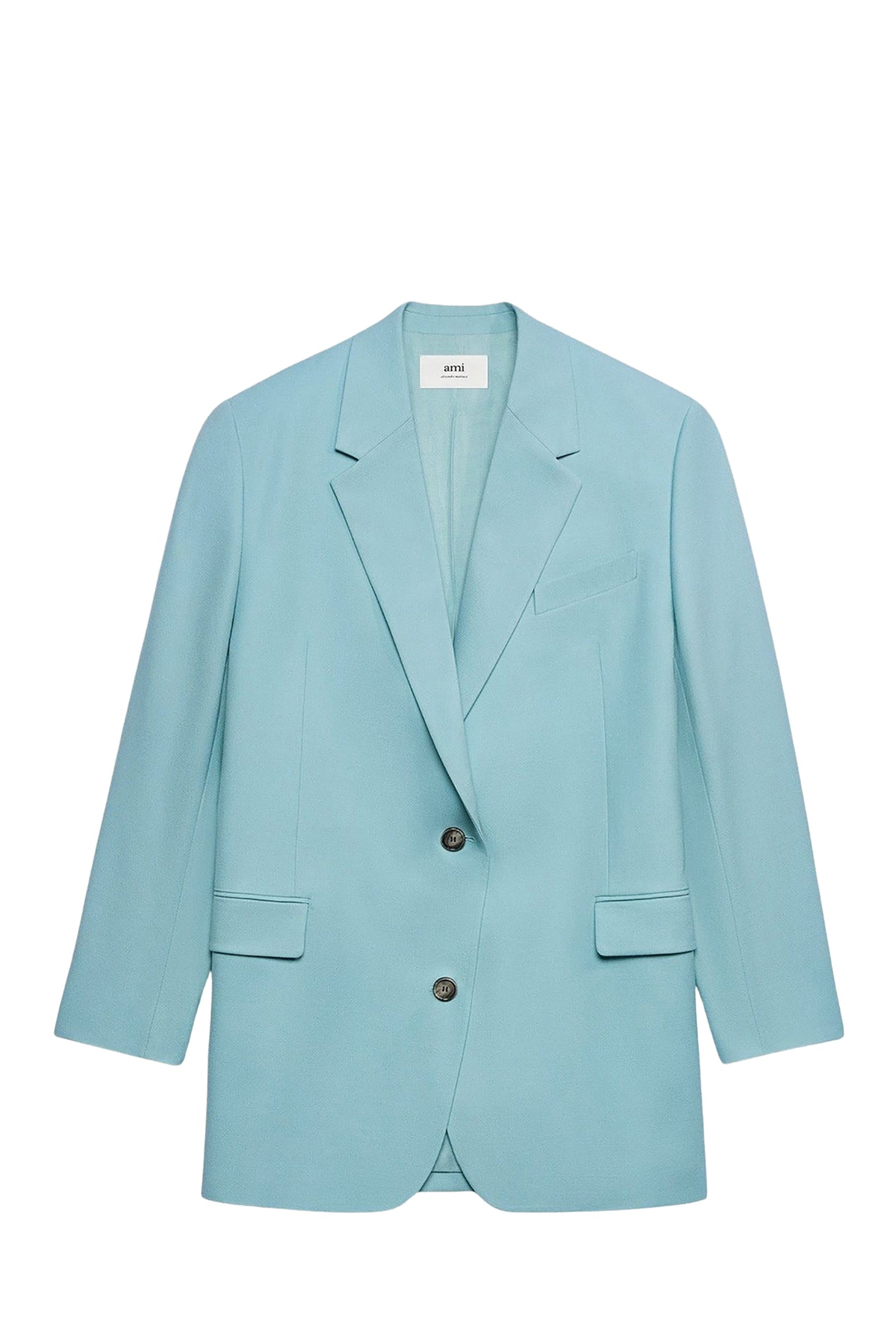 Blazer oversize à boutons en laine - Aquamarine