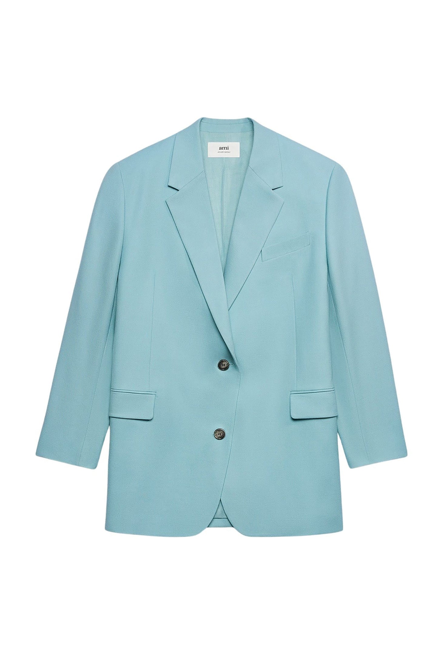 Blazer oversize à boutons en laine - Aquamarine