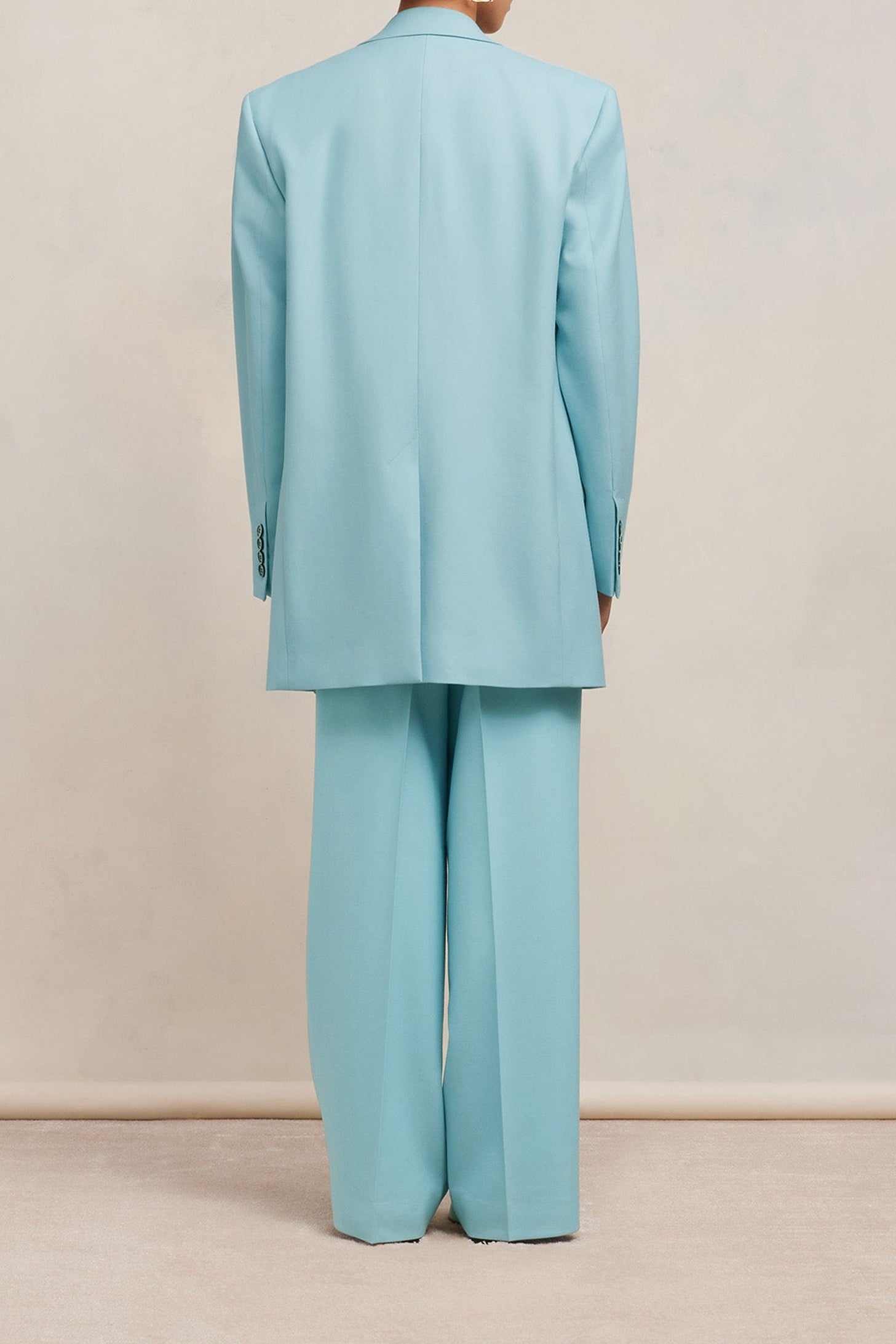 Blazer oversize à boutons en laine - Aquamarine