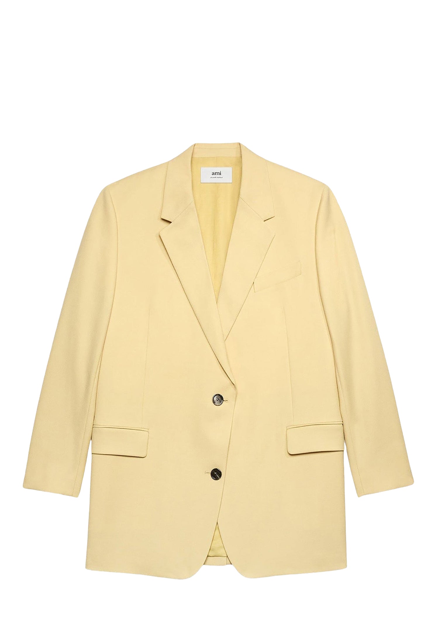 Blazer oversize à boutons en laine - Vanilla Cream