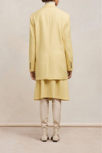 Blazer oversize à boutons en laine - Vanilla Cream