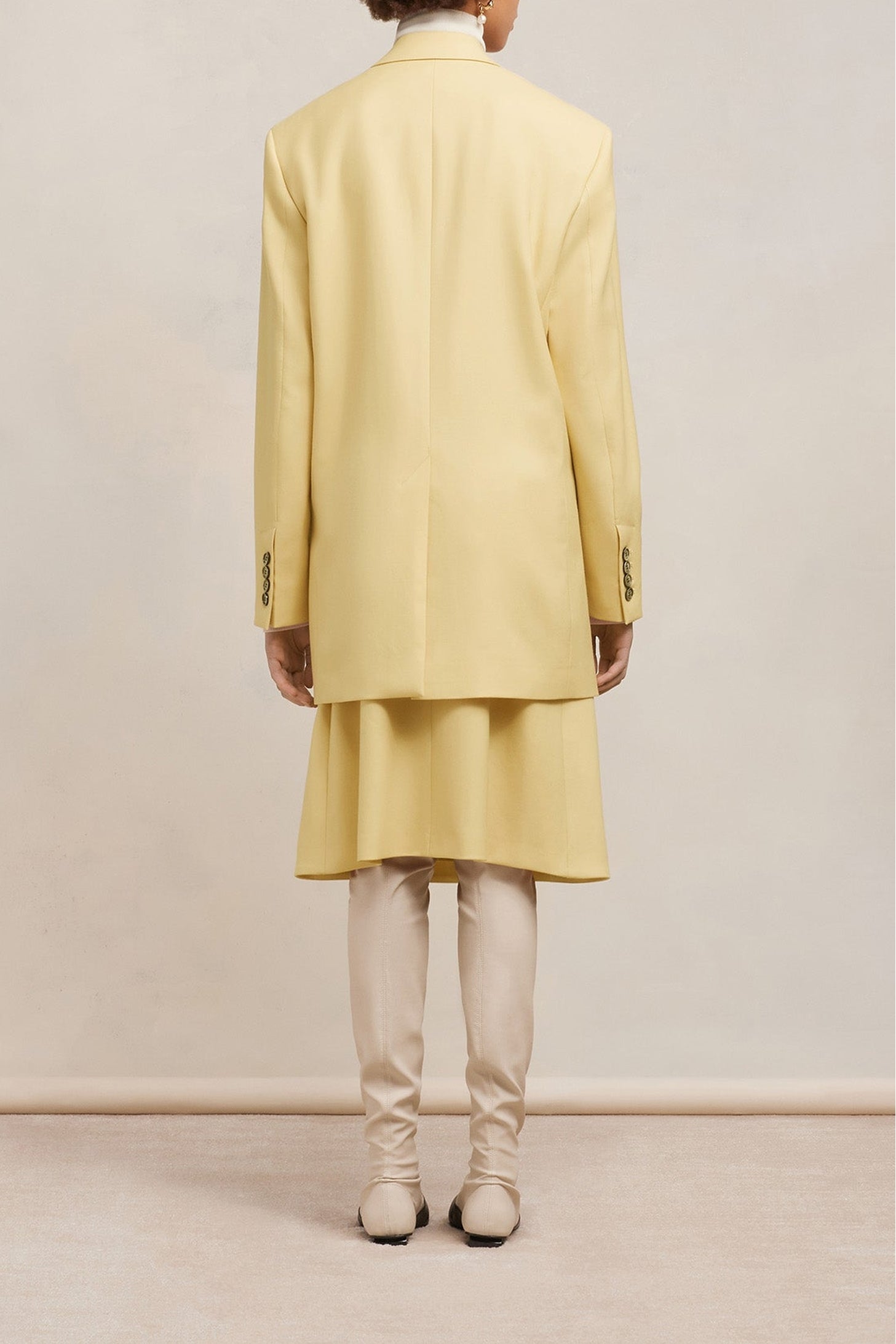 Blazer oversize à boutons en laine - Vanilla Cream