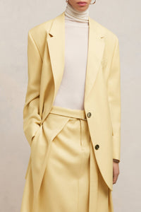 Blazer oversize à boutons en laine - Vanilla Cream