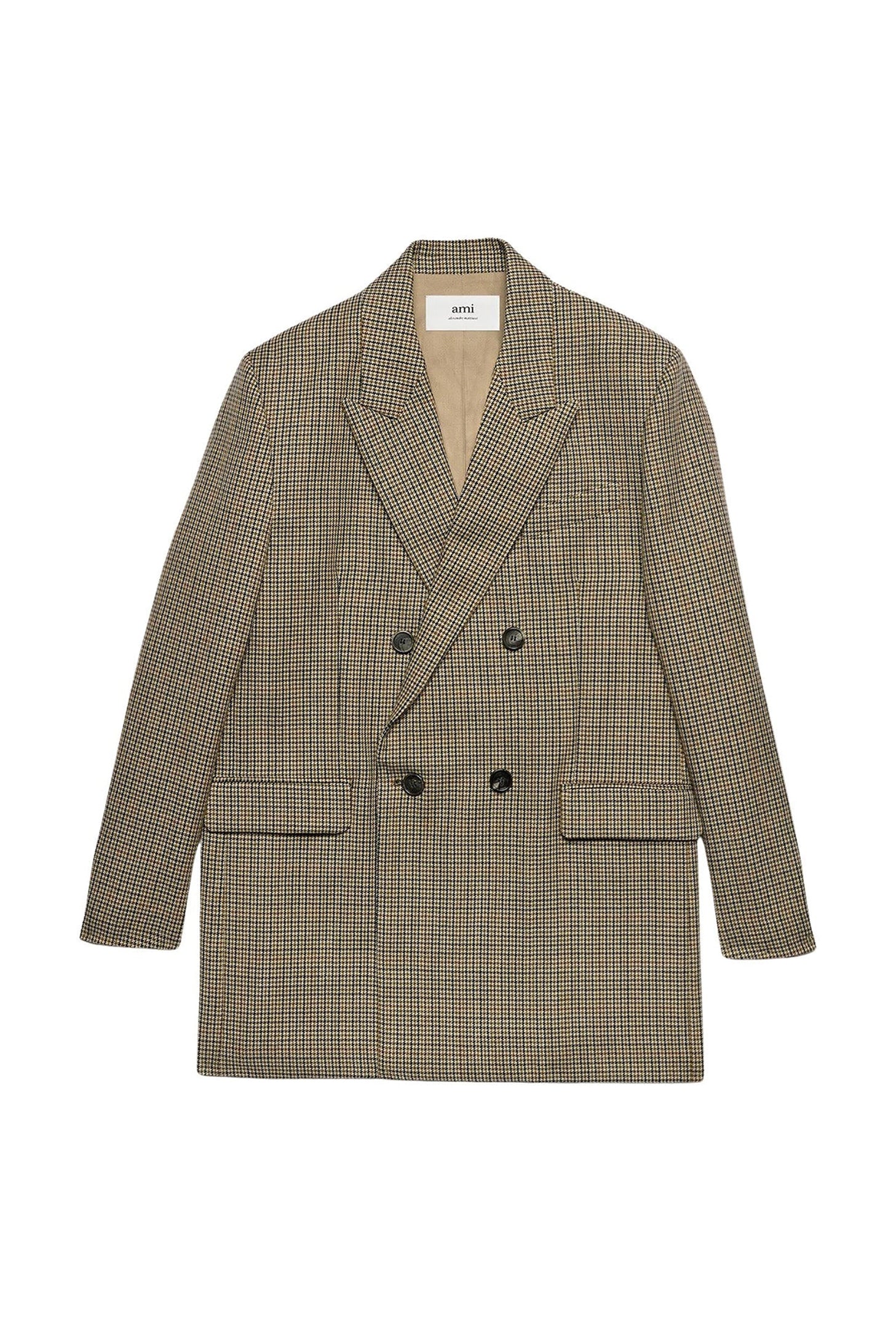 Blazer oversize croisé en laine - Champagne & Black