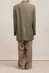 Blazer oversize croisé en laine - Champagne & Black
