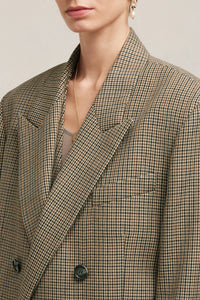 Blazer oversize croisé en laine - Champagne & Black