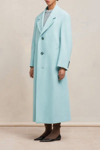 Manteau oversize à boutons en laine - Aquamarine