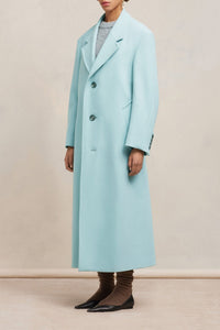 Manteau oversize à boutons en laine - Aquamarine