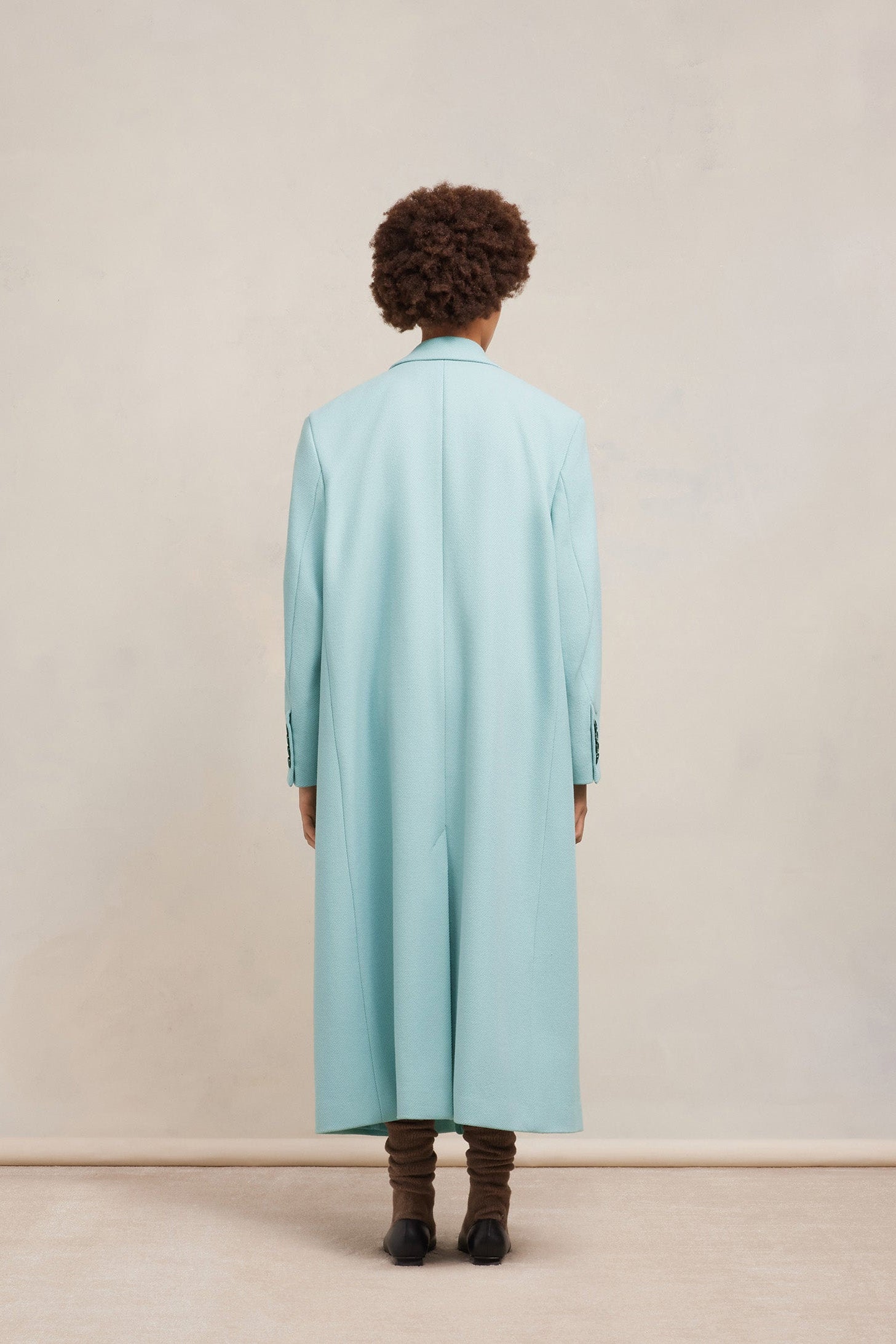 Manteau oversize à boutons en laine - Aquamarine