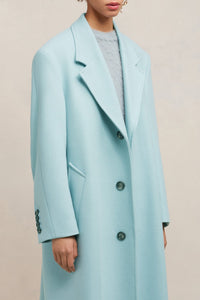 Manteau oversize à boutons en laine - Aquamarine