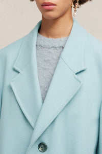 Manteau oversize à boutons en laine - Aquamarine