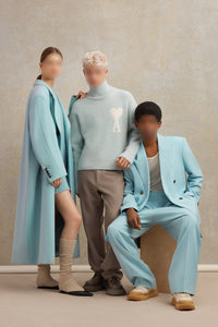 Manteau oversize à boutons en laine - Aquamarine