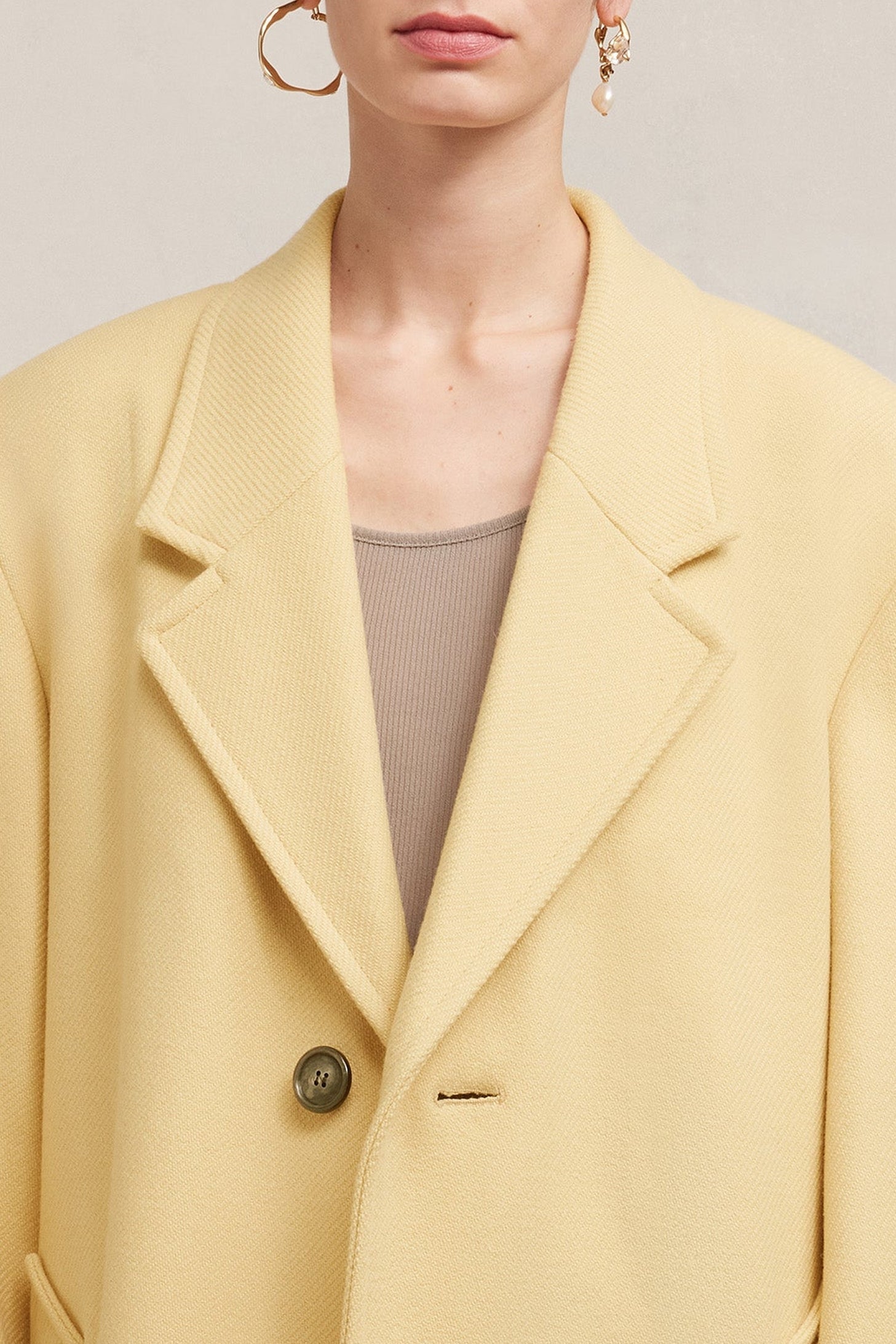 Manteau oversize à boutons en laine - Vanilla Cream