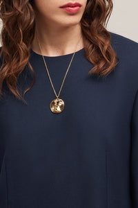 Robe courte à poignets boutonnés en laine - Night Blue