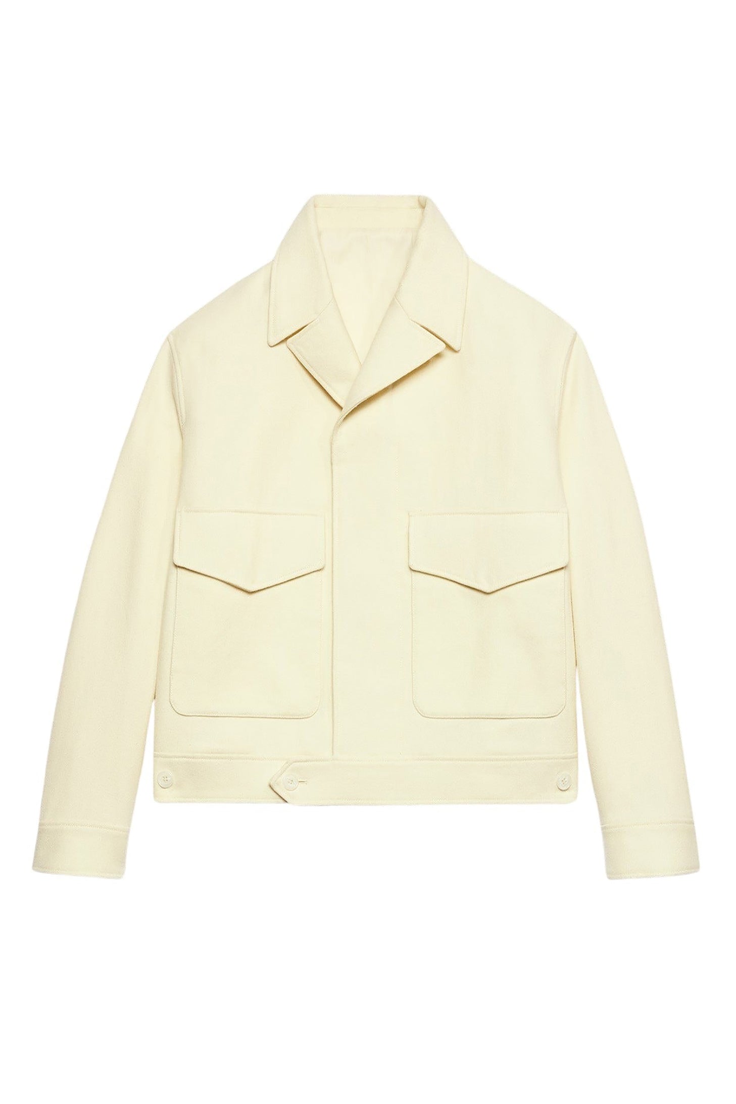 Veste oversize boutonnée en laine - Ivory