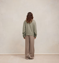 Veste oversize boutonnée en laine - Taupe