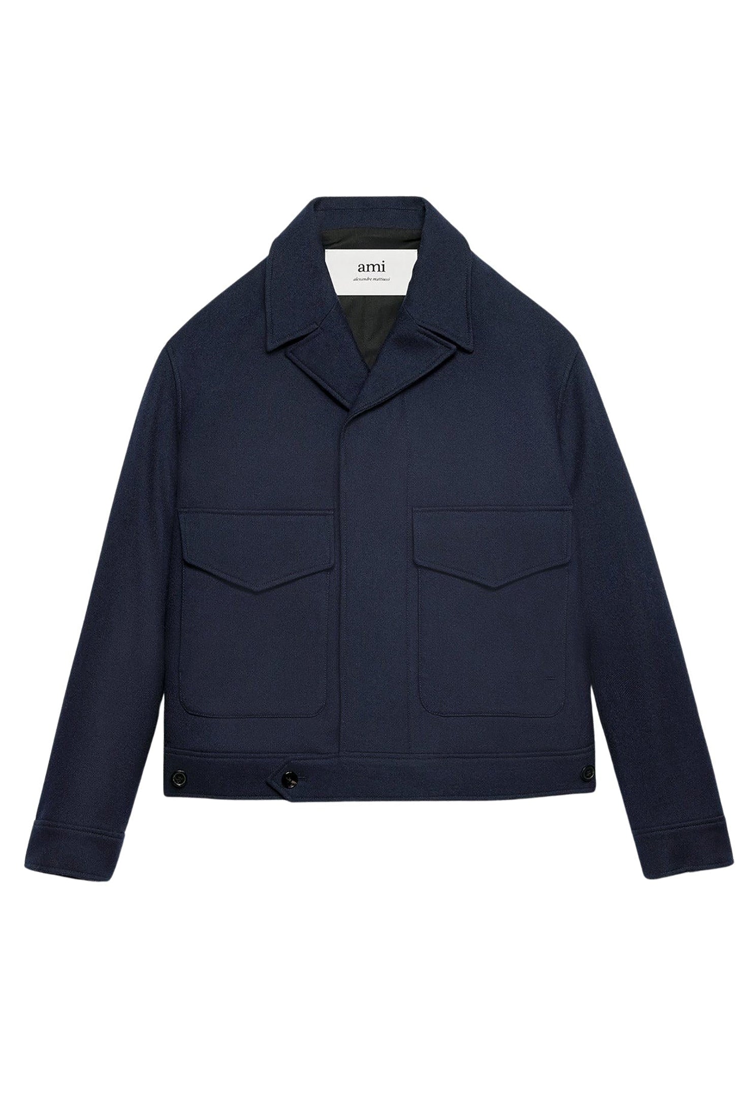 Veste oversize boutonnée en laine - Night Blue