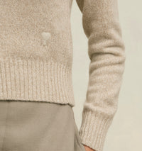 Ami de Cœur tone-on-tone cashmere and wool cardigan - Champagne