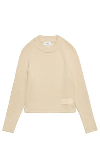 Fitted jumper with mesh patch - Ivory