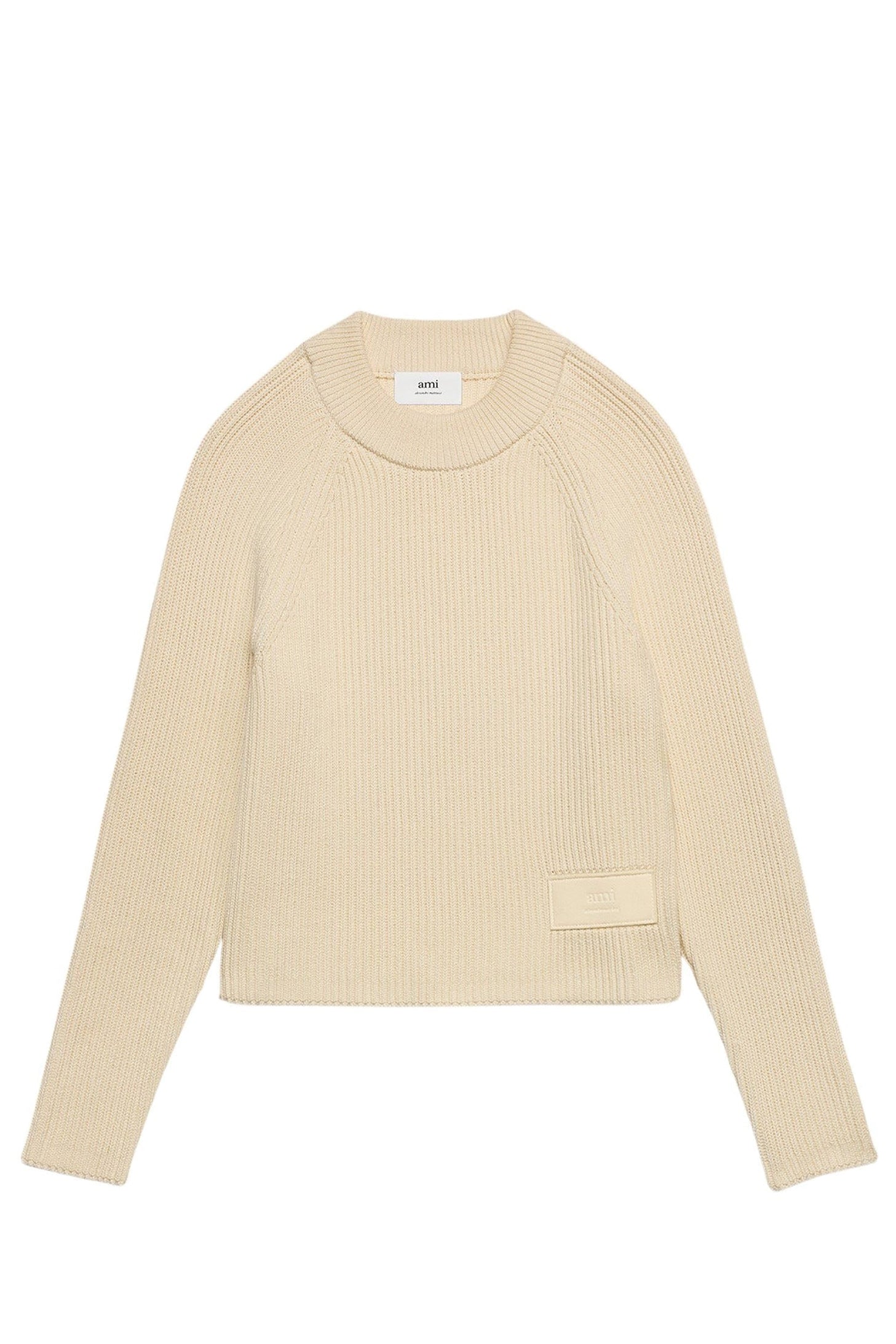 Fitted jumper with mesh patch - Ivory