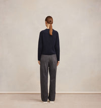 Fitted jumper with mesh patch - Night Blue