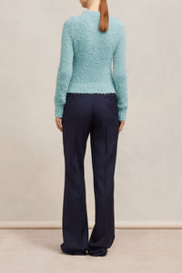 Pull brossé en laine - Aquamarine