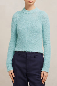 Pull brossé en laine - Aquamarine