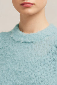 Pull brossé en laine - Aquamarine